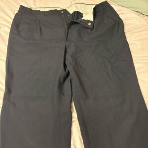 Stafford Black Dress Pants Smooth Fabric Straight-Leg